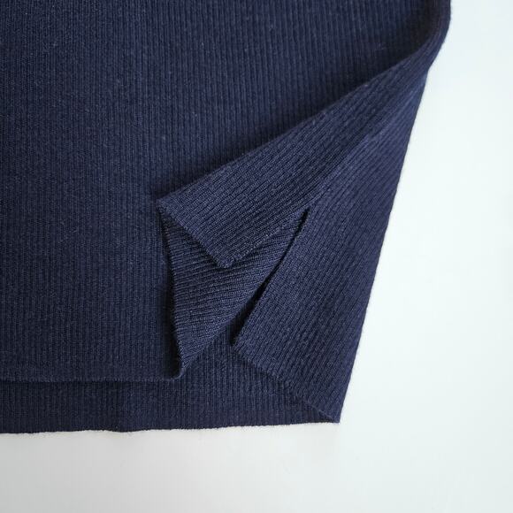 Rebecca Vallance Navy Merino Wool Silk Knit Sweater Size Small - Picture 4 of 10